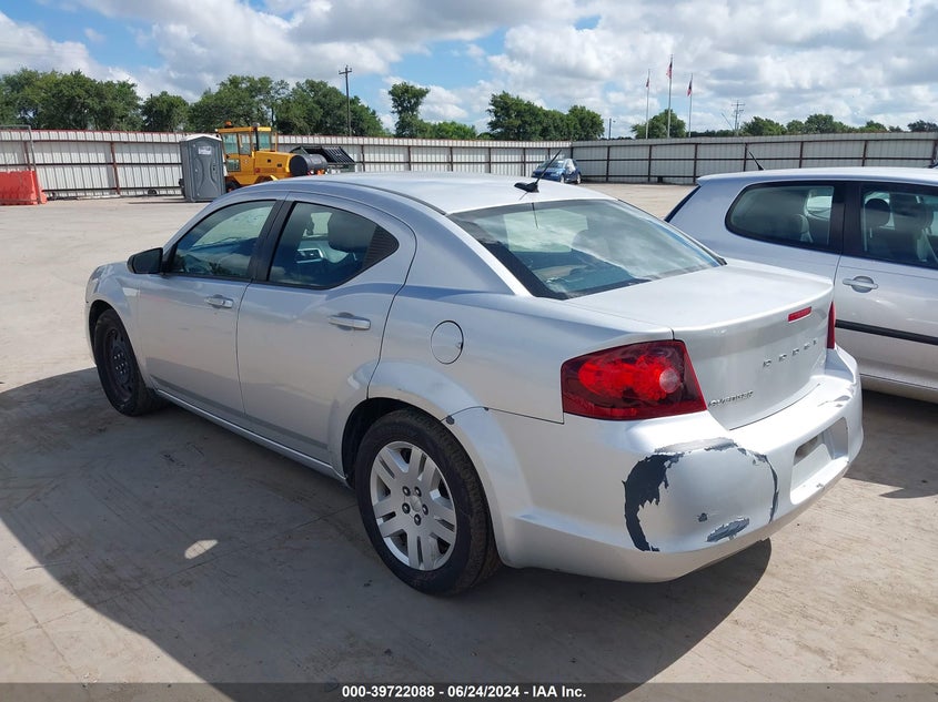 2012 Dodge Avenger Se VIN: 1C3CDZAB5CN231865 Lot: 39722088