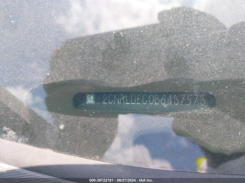 2011 Chevrolet Equinox 1Lt VIN: 2CNALDEC0B6437573 Lot: 39722181