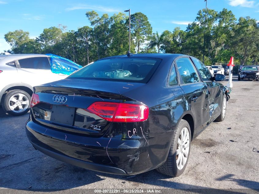 2012 Audi A4 Premium VIN: WAUBFAFL7CN017624 Lot: 39722291