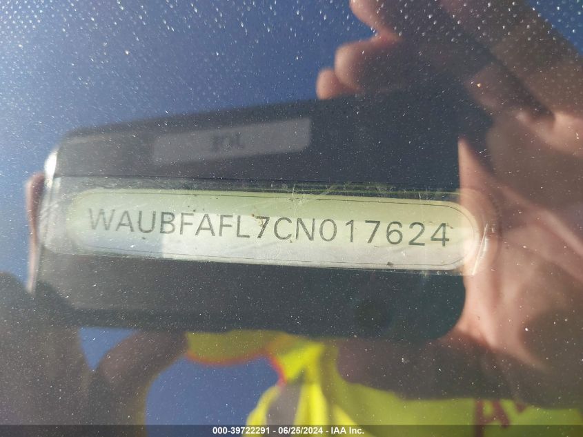 2012 Audi A4 Premium VIN: WAUBFAFL7CN017624 Lot: 39722291