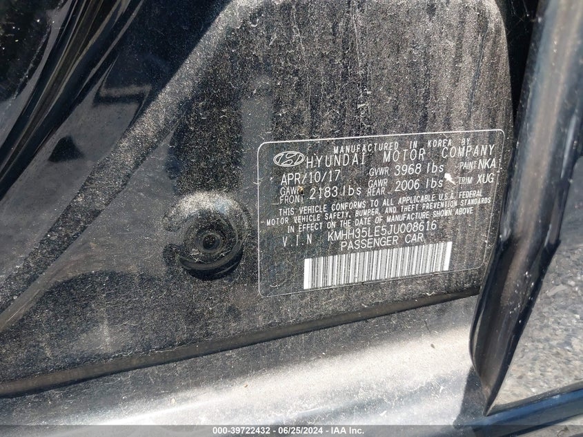 VIN KMHH35LE5JU008616 2018 HYUNDAI ELANTRA GT