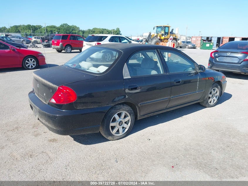 2002 Kia Spectra Ls VIN: KNAFB121625139634 Lot: 39722728