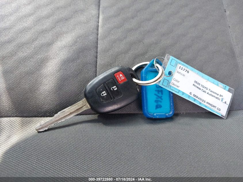 2020 Toyota Tacoma Sr VIN: 5TFRX5GN0LX180576 Lot: 39722880
