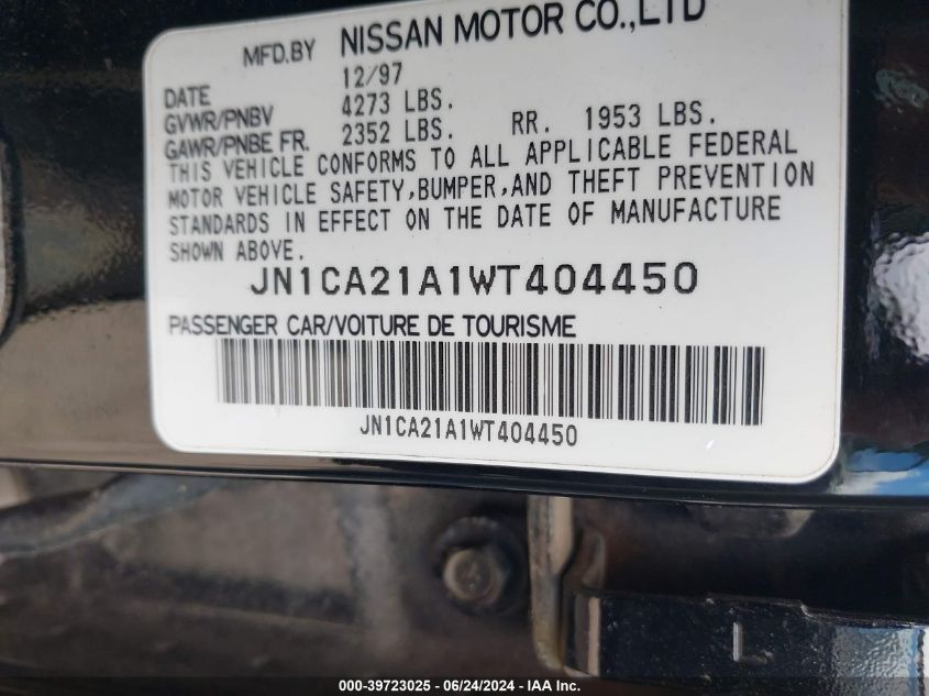 JN1CA21A1WT404450 1998 Nissan Maxima Gle/Gxe/Se