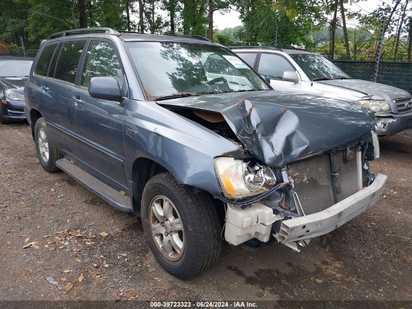 2002 Toyota Highlander Limited V6 VIN: JTEHF21A620092377 Lot: 39723323