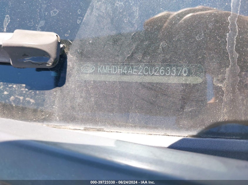 2012 Hyundai Elantra Gls (Ulsan Plant) VIN: KMHDH4AE2CU263370 Lot: 39723330