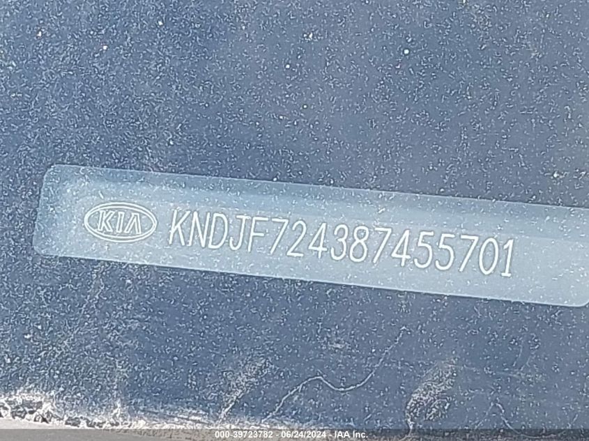 2008 Kia Sportage Lx VIN: KNDJF724387455701 Lot: 39723782