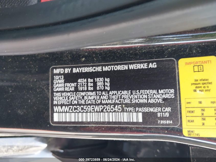 2014 MINI COUNTRYMAN COOPER S - WMWZC3C59EWP26545