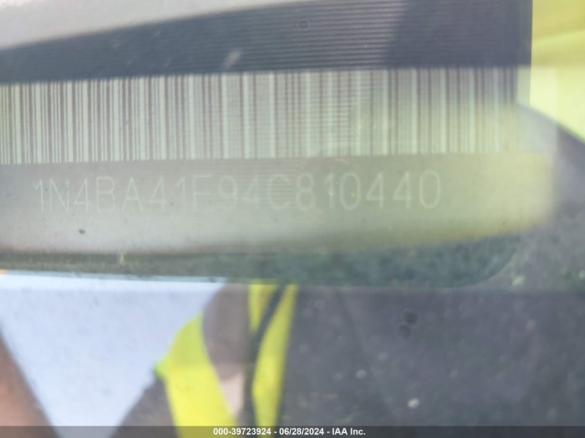 2004 Nissan Maxima Se/Sl VIN: 1N4BA41E94C810440 Lot: 39723924