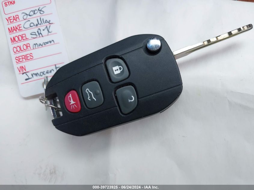 2008 Cadillac Srx V6 VIN: 1GYEE637680117946 Lot: 39723925