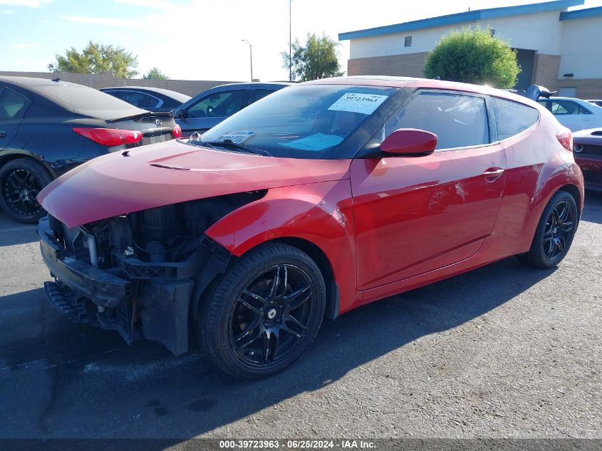 2012 Hyundai Veloster Base W/Red/Black VIN: KMHTC6AD0CU053914 Lot: 39723963