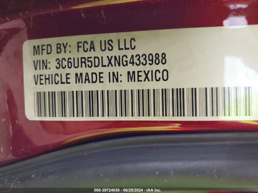 3C6UR5DLXNG433988 2022 Ram 2500 Lone Star 4X4 6'4 Box