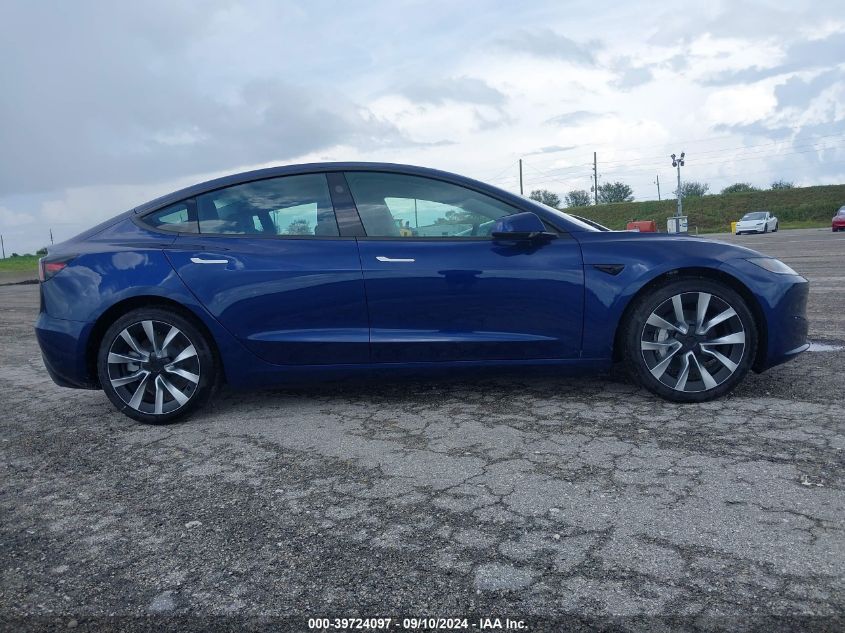 2024 Tesla Model 3 Rear-Wheel Drive VIN: 5YJ3E1EA7RF750726 Lot: 39724097