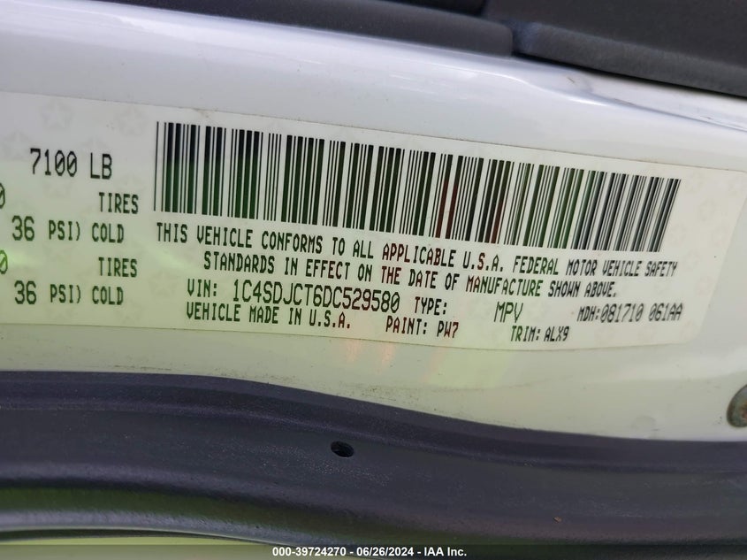 2013 DODGE DURANGO R/T - 1C4SDJCT6DC529580