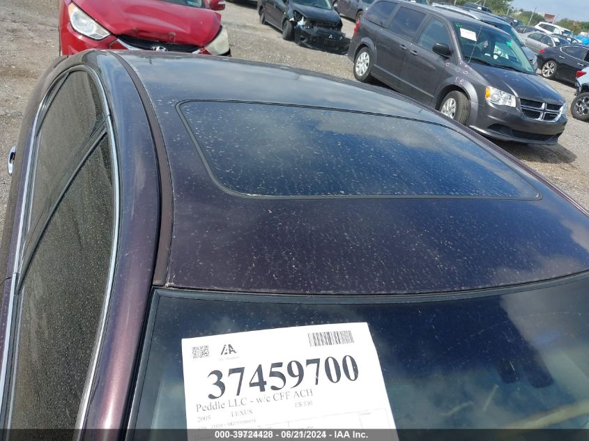 2005 Lexus Es 330 VIN: JTHBA30G755106054 Lot: 39724428