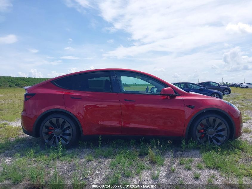 2024 Tesla Model Y Performance Dual Motor All-Wheel Drive VIN: 7SAYGDEF2RA269862 Lot: 39724535