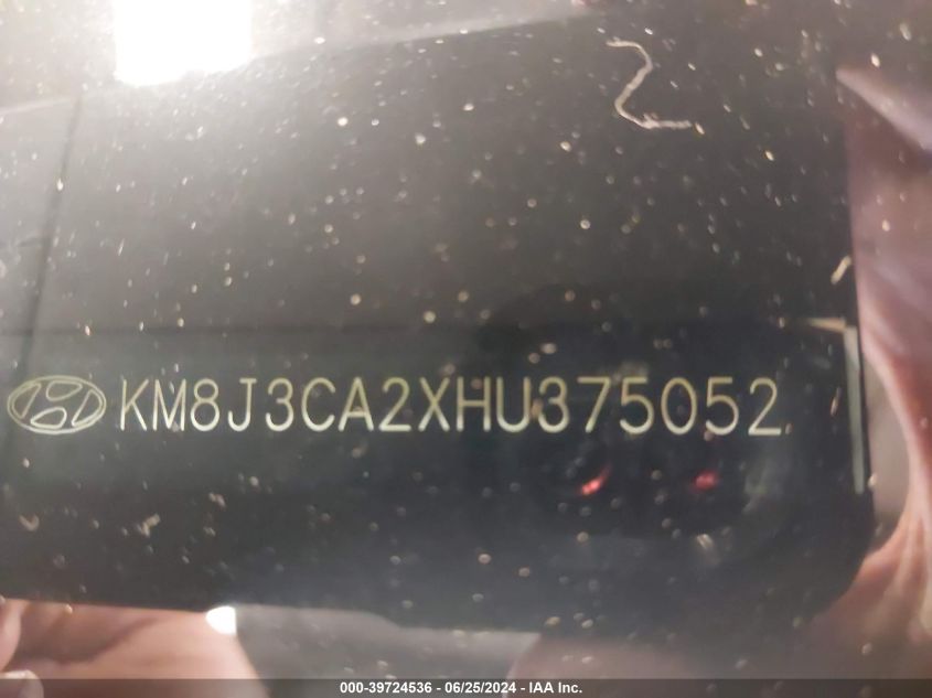 2017 Hyundai Tucson Limited VIN: KM8J3CA2XHU375052 Lot: 39724536