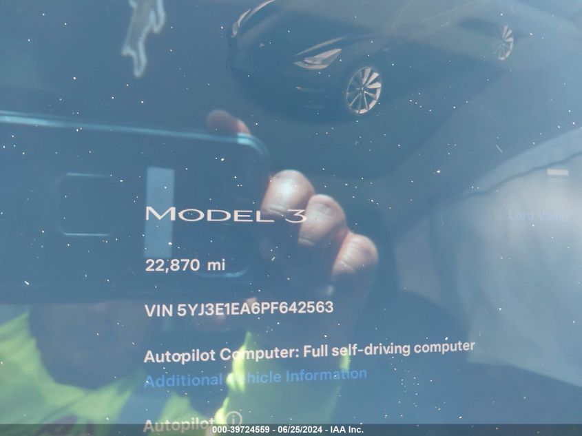 2023 TESLA MODEL 3 - 5YJ3E1EA6PF642563