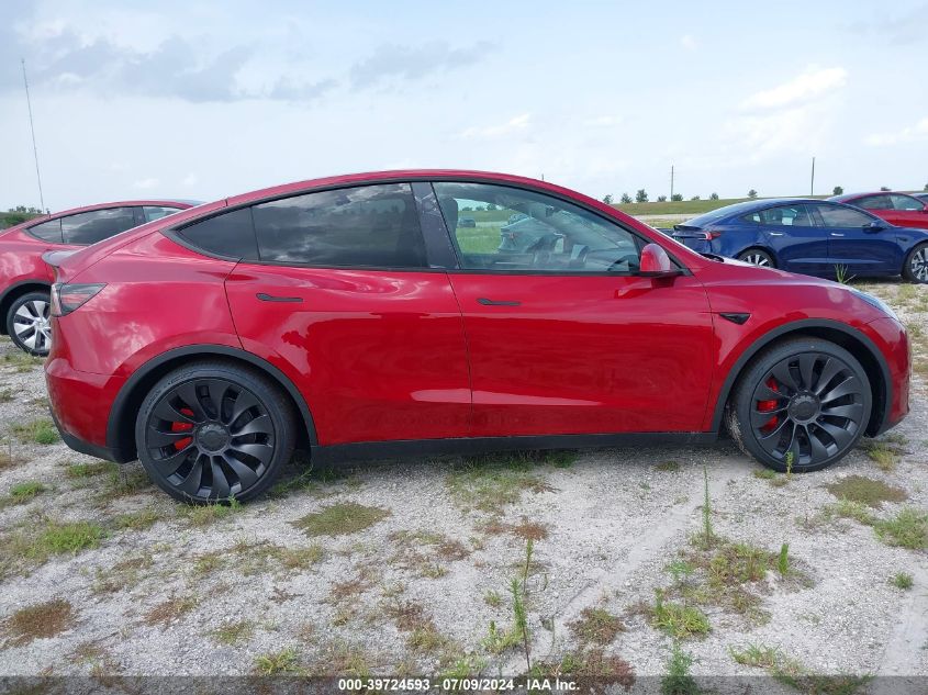 2024 Tesla Model Y Performance Dual Motor All-Wheel Drive VIN: 7SAYGDEF2RA283275 Lot: 39724593