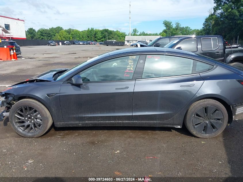 2024 Tesla Model 3 Rear-Wheel Drive VIN: 5YJ3E1EA2RF735860 Lot: 39724603