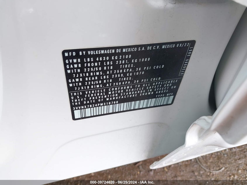 2023 VOLKSWAGEN TAOS 1.5T SE - 3VVNX7B24PM318768