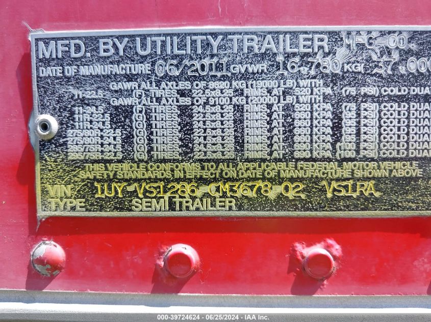 2012 Unknown Trailer VIN: 1UYVS1286CM367802 Lot: 40751158