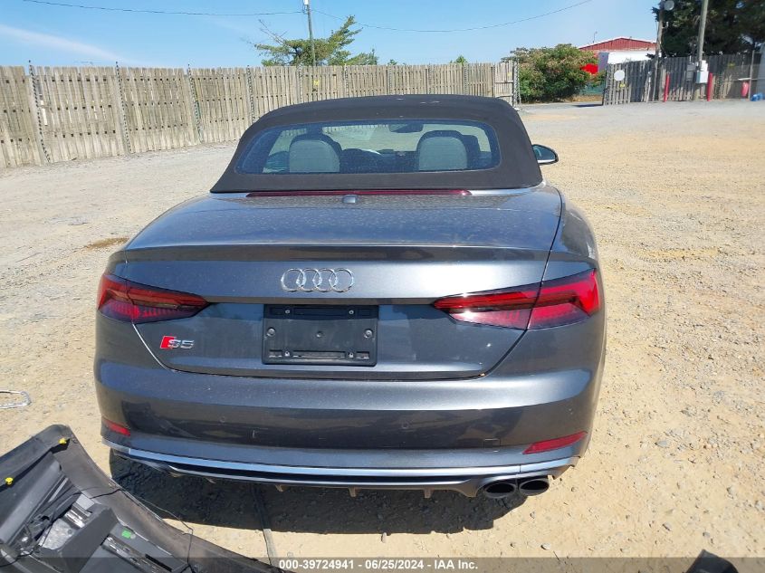 2018 Audi S5 3.0T Premium Plus VIN: WAUY4GF52JN007780 Lot: 39724941