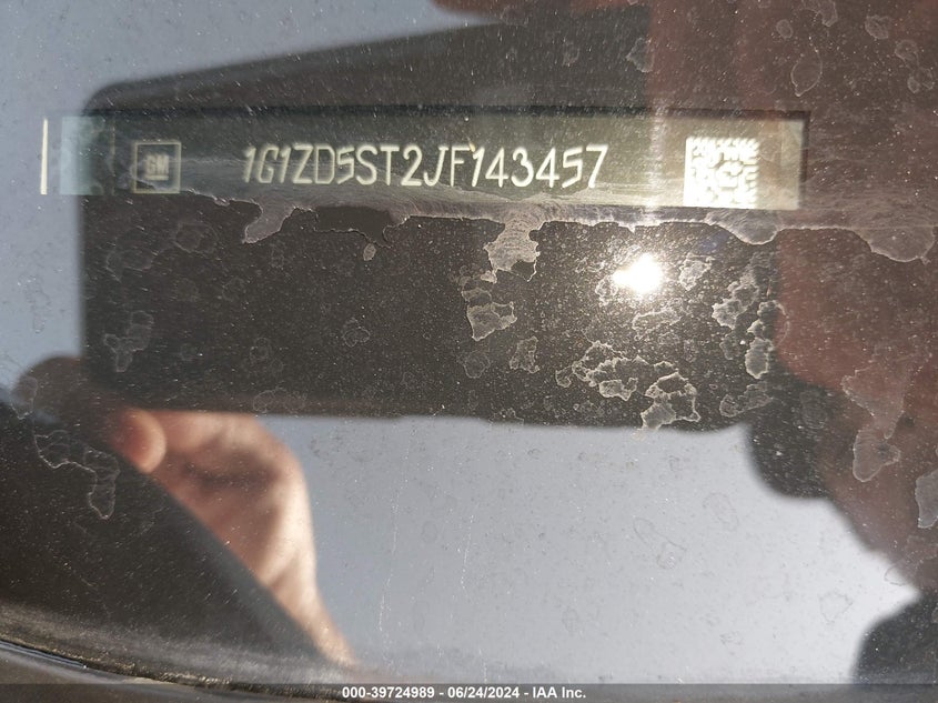 2018 Chevrolet Malibu Lt VIN: 1G1ZD5ST2JF143457 Lot: 39724989