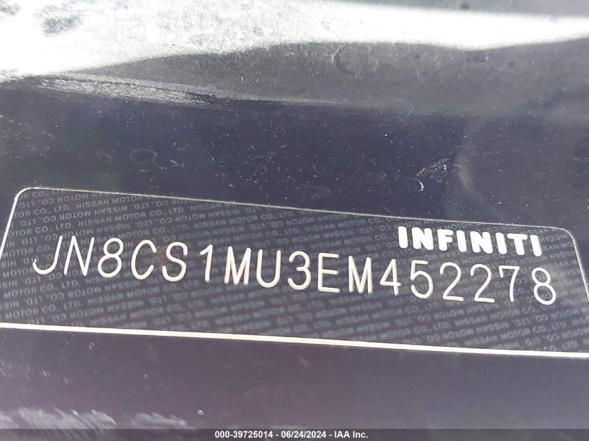 JN8CS1MU3EM452278 2014 Infiniti Qx70