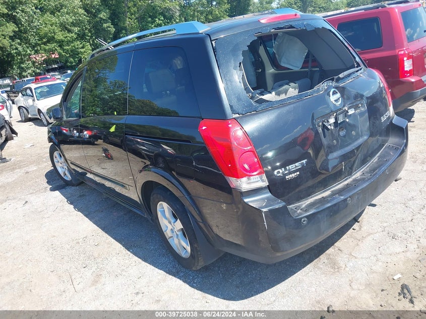 2007 Nissan Quest 3.5 Se VIN: 5N1BV28U67N122089 Lot: 39725038