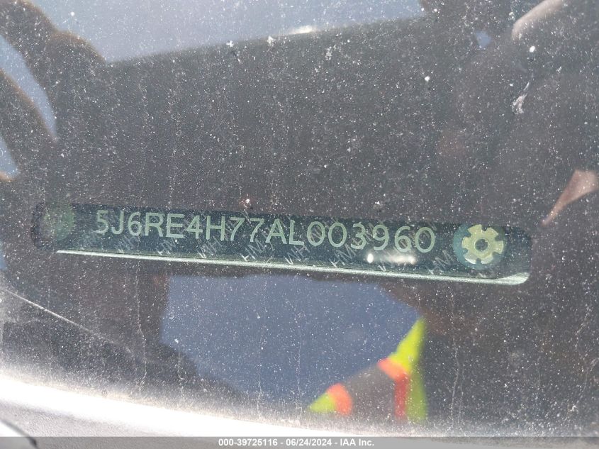 2010 Honda Cr-V Ex-L VIN: 5J6RE4H77AL003960 Lot: 39725116