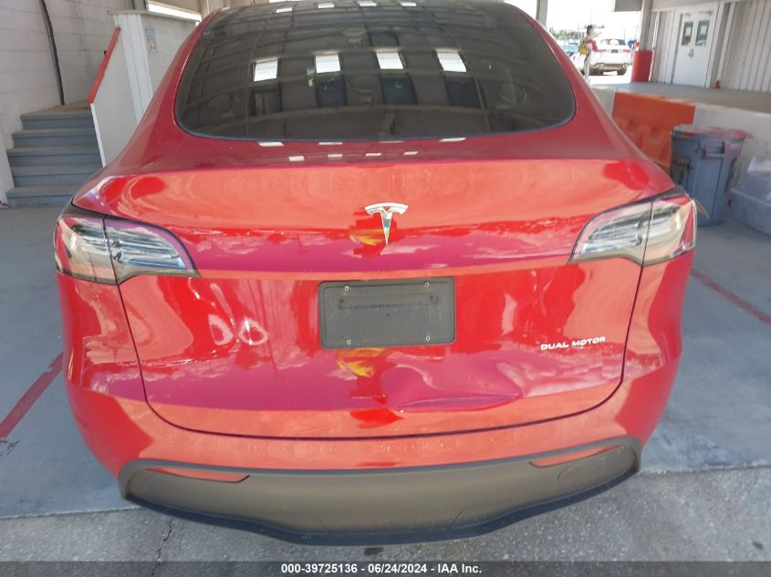 2023 Tesla Model Y Awd/Long Range Dual Motor All-Wheel Drive VIN: 7SAYGDEE6PA080863 Lot: 39725136