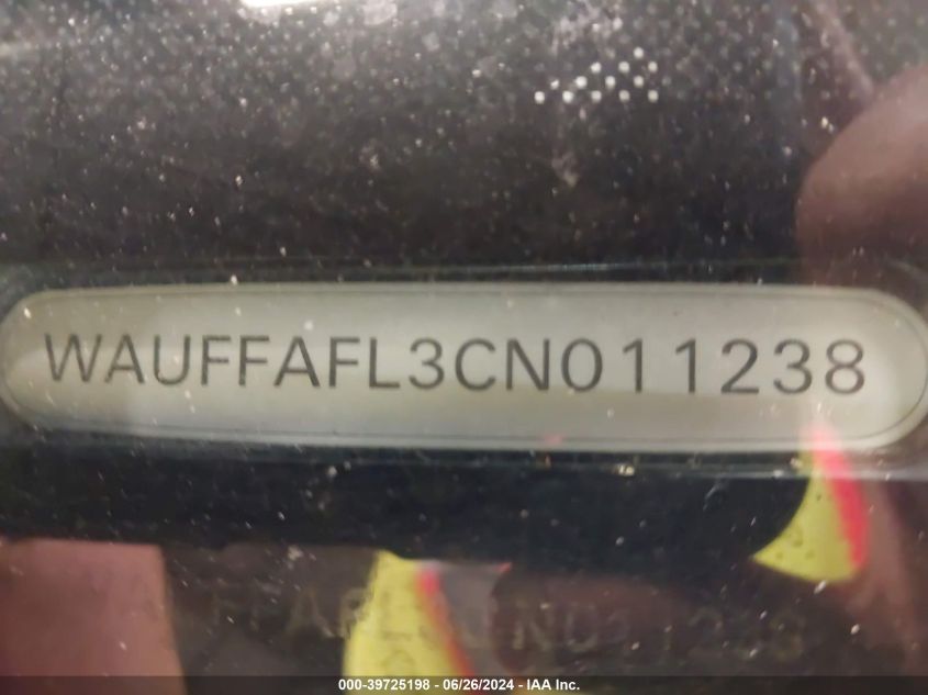 2012 Audi A4 2.0T Premium VIN: WAUFFAFL3CN011238 Lot: 39725198