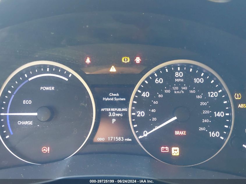 2015 Lexus Es 300H 300H VIN: JTHBW1GG3F2100797 Lot: 39725199