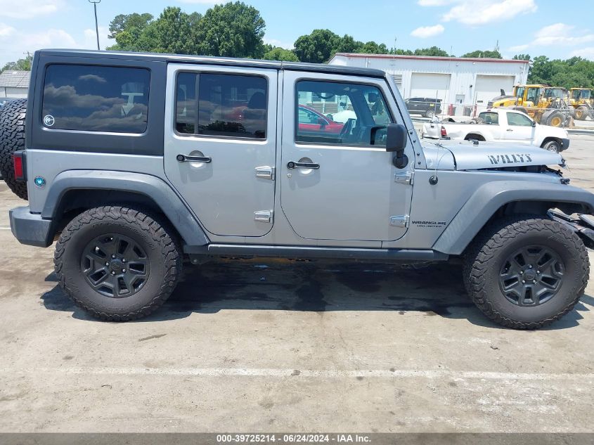 2017 Jeep Wrangler Unlimited Willy Wheeler 4X4 VIN: 1C4HJWDG1HL655627 Lot: 39725214