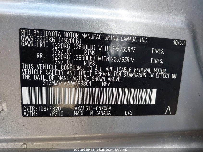 2024 TOYOTA RAV4 HYBRID LE - 2T3MWRFV2RW188861