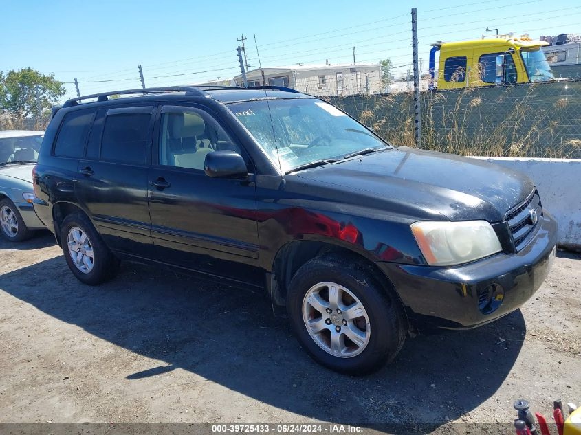 2001 Toyota Highlander V6 VIN: JTEHF21A510003252 Lot: 39725433