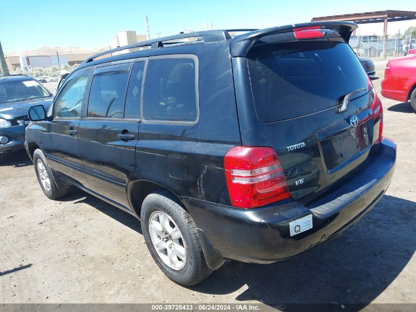 2001 Toyota Highlander V6 VIN: JTEHF21A510003252 Lot: 39725433