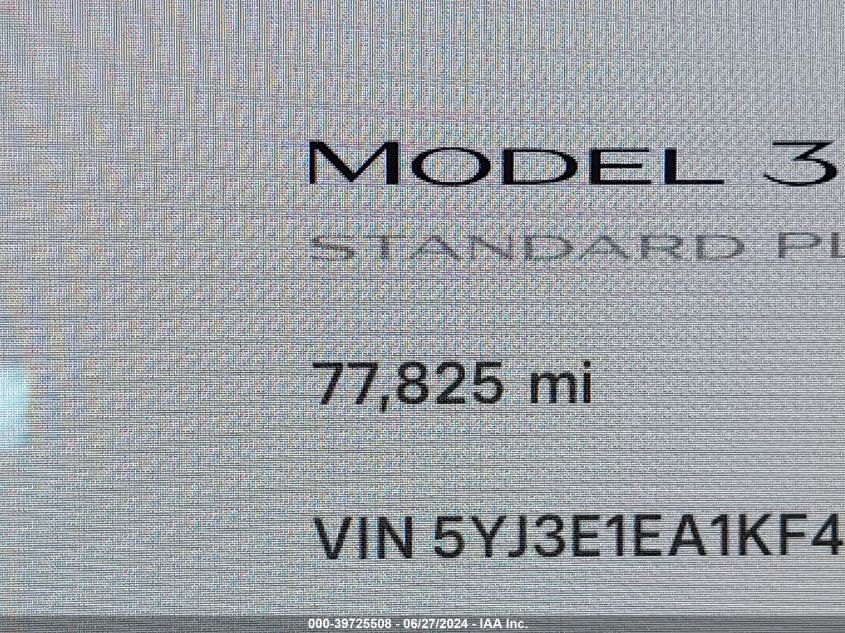 2019 Tesla Model 3 VIN: 5YJ3E1EA1KF410493 Lot: 39725508