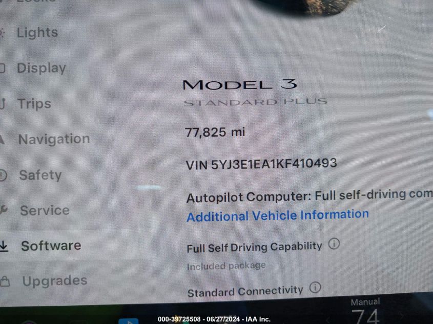 2019 Tesla Model 3 VIN: 5YJ3E1EA1KF410493 Lot: 39725508