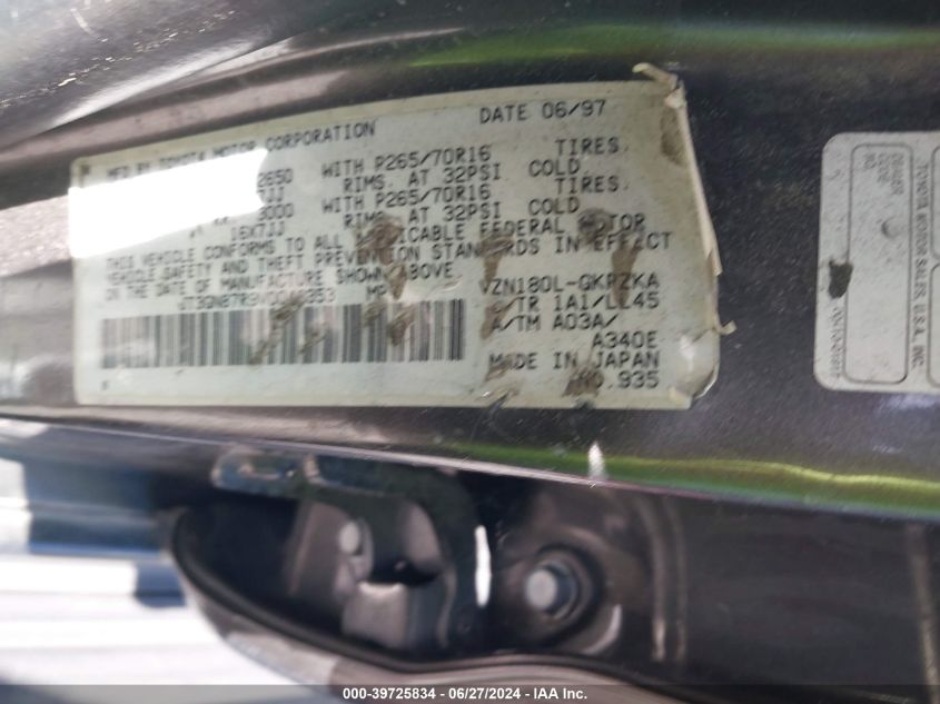 1997 Toyota 4Runner Limited VIN: JT3GN87R9V0048353 Lot: 39725834