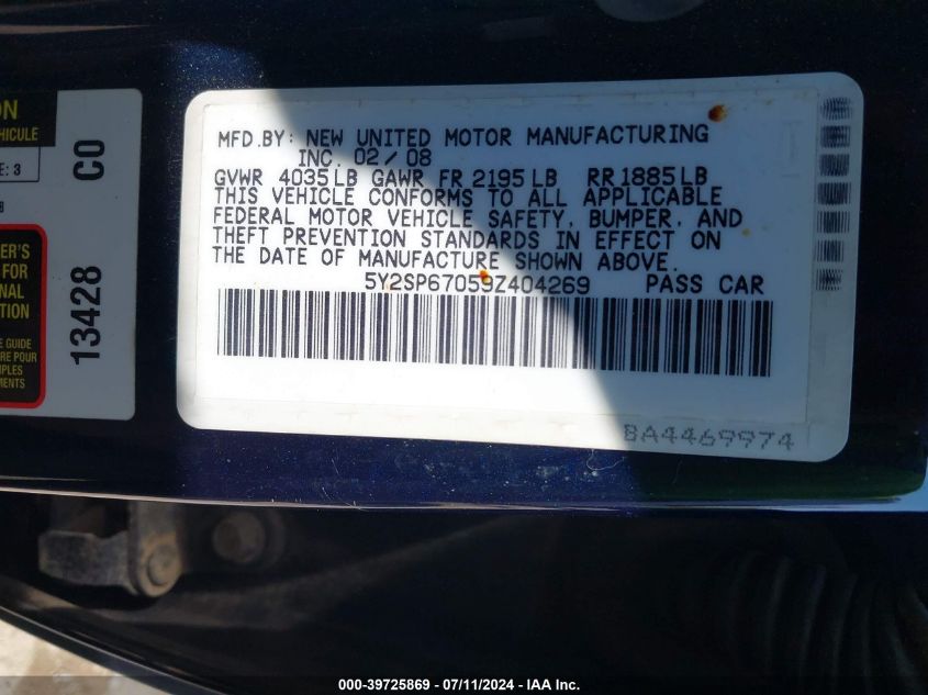 5Y2SP67059Z404269 2009 Pontiac Vibe