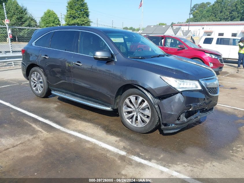 2014 Acura Mdx Technology Pkg W/Entertainment Pkg VIN: 5FRYD4H68EB034721 Lot: 39726005