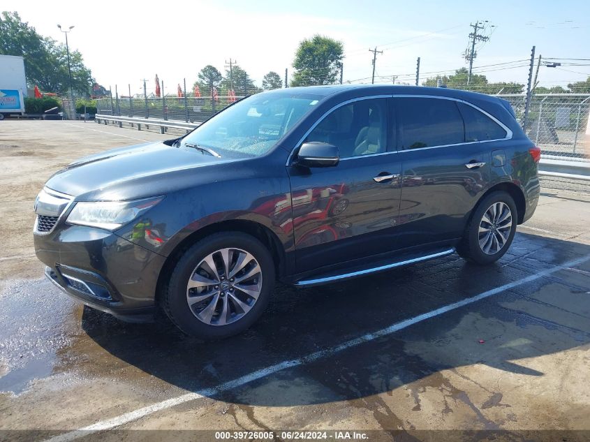 2014 Acura Mdx Technology Pkg W/Entertainment Pkg VIN: 5FRYD4H68EB034721 Lot: 39726005