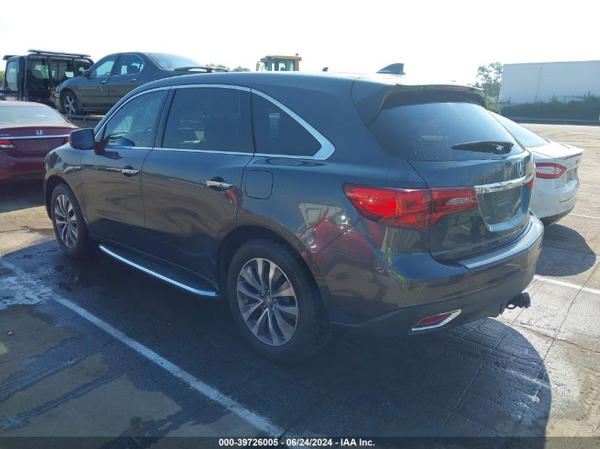 2014 Acura Mdx Technology Pkg W/Entertainment Pkg VIN: 5FRYD4H68EB034721 Lot: 39726005