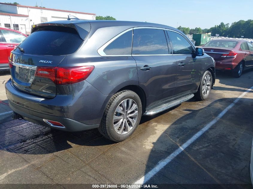 2014 Acura Mdx Technology Pkg W/Entertainment Pkg VIN: 5FRYD4H68EB034721 Lot: 39726005