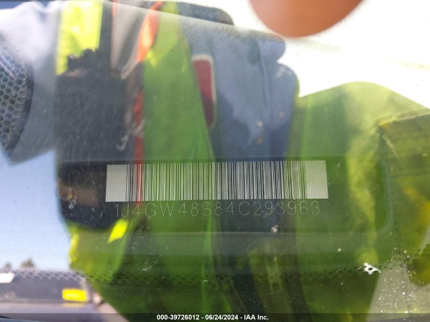 2004 Jeep Grand Cherokee Laredo VIN: 1J4GW48S84C293963 Lot: 39726012