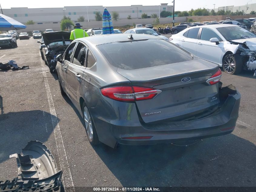 2019 Ford Fusion Hybrid Se VIN: 3FA6P0LUXKR148668 Lot: 39726224