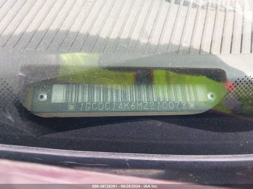 1991 Chevrolet Gmt-400 C1500 VIN: 1GCDC14K6MZ210078 Lot: 39726261