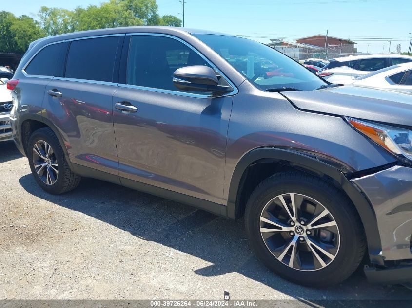 2019 Toyota Highlander Le VIN: 5TDZARFH6KS054926 Lot: 39726264